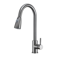 Смеситель для кухни Frap F60991-9 с душевой лейкой  из нержавеющей стали  Латунь цвет графит Графит На мойку  Графит     | ООО "ДОММОЙКИ"