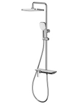 Душевая система Gappo G2496-10 тропический душ Белый\Хром клавишное управление  из материала  Латунь цвет Белый\Хром Настенный  Хром     | ООО "УЮТНЫЙ ДОМ"