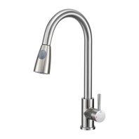 Смеситель для кухни Frap F60991-5 с душевой лейкой  из нержавеющей стали  Латунь цвет графит Нержавеющая сталь На мойку  Нержавеющая сталь     | ООО "ДОММОЙКИ"